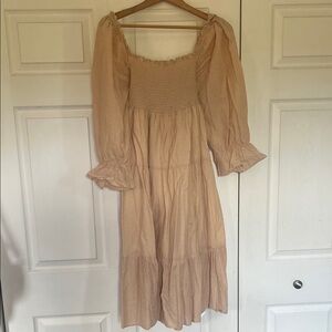 Tan Cottage Boho Women's Dress